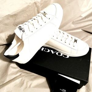 Coach Porter White/NavyLeather Women's Fashion Sneaker FG1271 MSRP $159 Sz. 7.5B